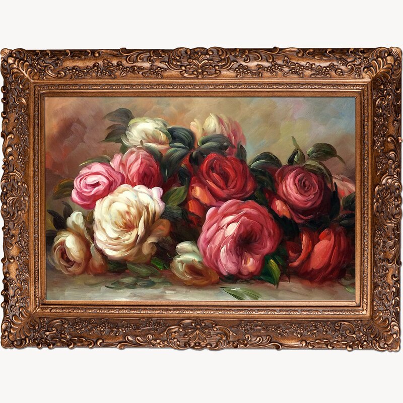 La Pastiche Discarded Roses By Pierre Auguste Renoir Framed Painting